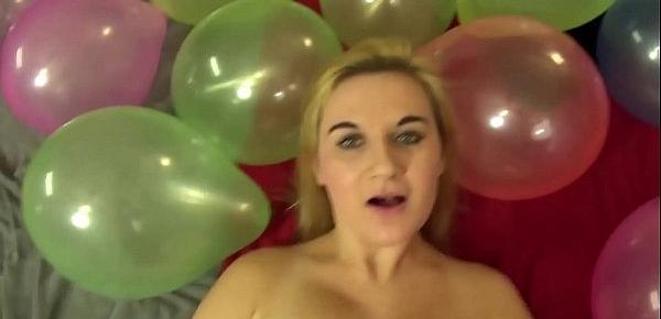  Fucking While Blowing Up Balloons and Cum on Tits